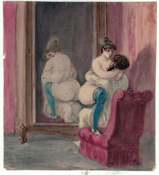Devant le miroir Ecole Française du XIXème siècle