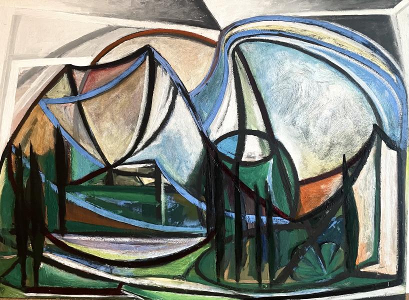 Neuf cyprès, juillet 1976 Georges-Henri PESCADERE