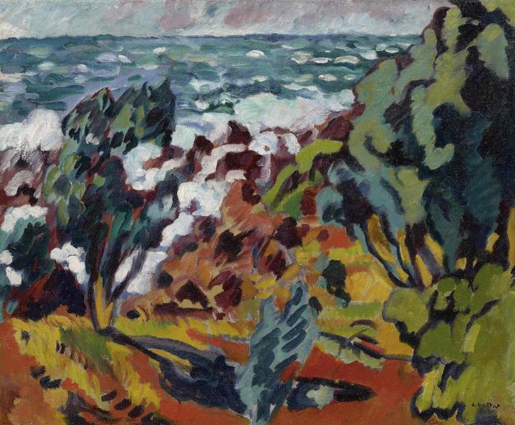 Les rochers rouges à Agay, grand vent, circa 1910 Louis VALTAT