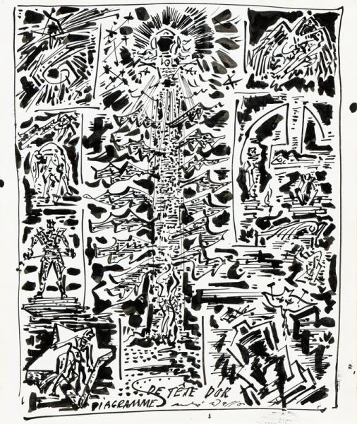 DIAGRAMME DE TETE D'OR, 1958 André MASSON