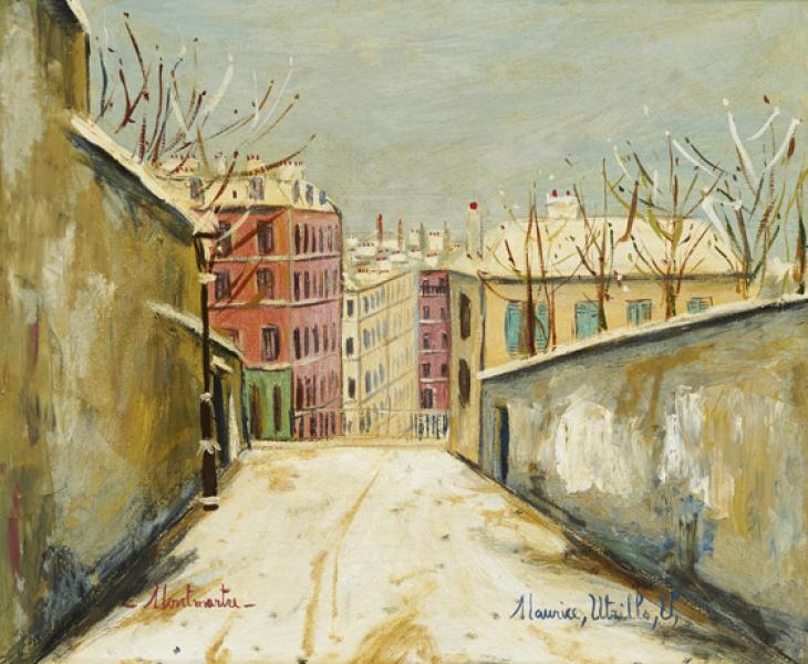 Rue du Mont-Cenis sous la neige, Montmartre, circa 1940 Maurice UTRILLO
