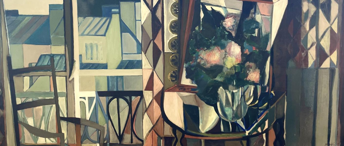 Nature morte balcon, bouquet, Neuilly sur Seine, 1955 Georges-Henri PESCADERE