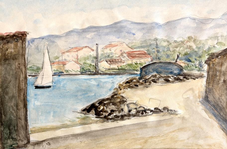 Port au voilier blanc Pierre DEVAL