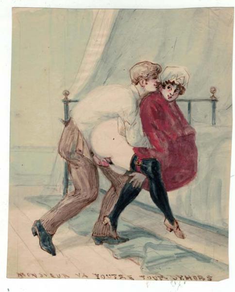 Monsieur va foutre tout dehors Ecole Française du XIXème siècle