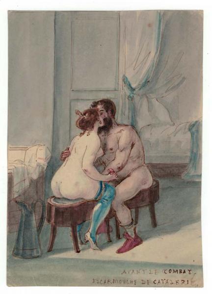 Avant le combat, escarmouche de cavalerie Ecole Française du XIXème siècle