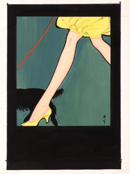 Promener Médor, Ortalion (Bemberg), 1982 René GRUAU