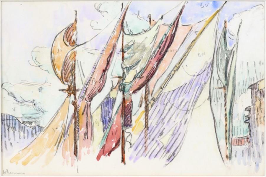 Voiles au sec, matin Henri PERSON