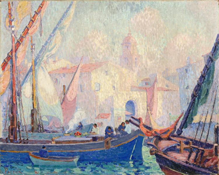 Le port de Saint Tropez au petit matin Henri PERSON