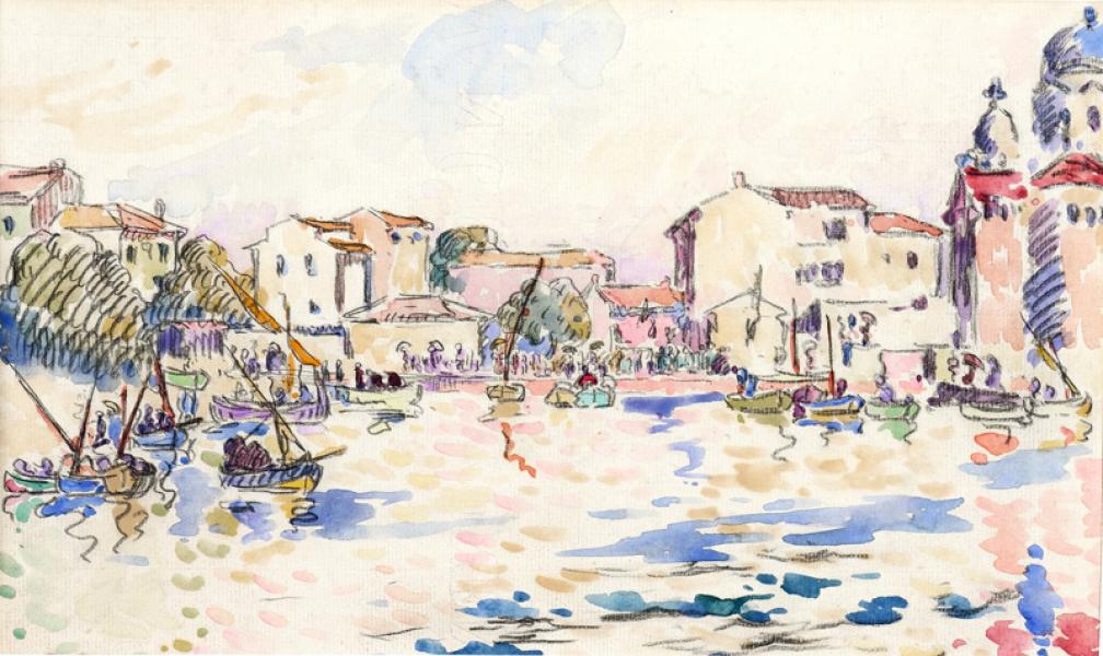 Le port et la cathédrale de Saint-Raphaël Henri PERSON