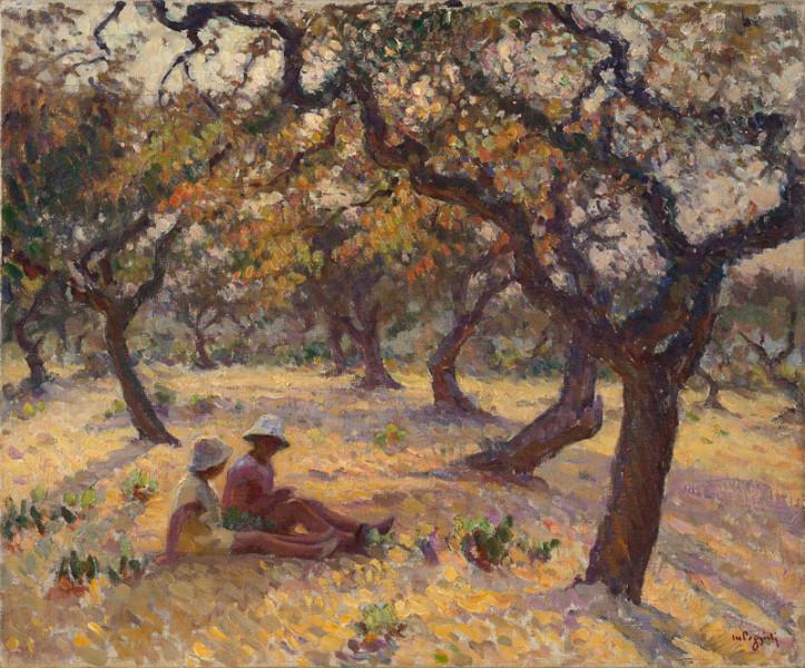 Enfants dans le jardin Marcel POGGIOLI