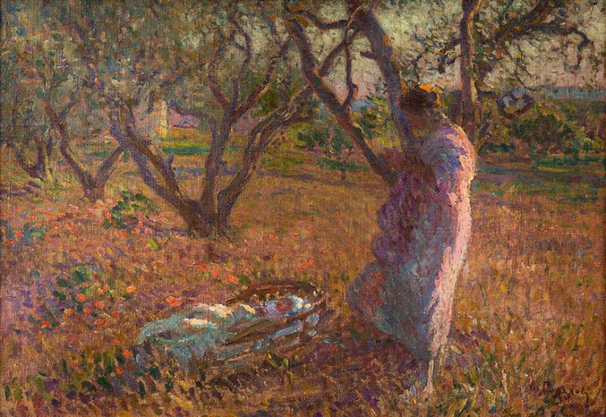 Femme et couffin Marcel POGGIOLI