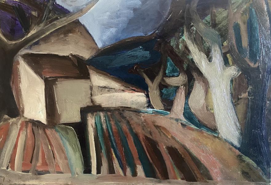 Paysage aux arbres tors, juillet 1973 Georges-Henri PESCADERE