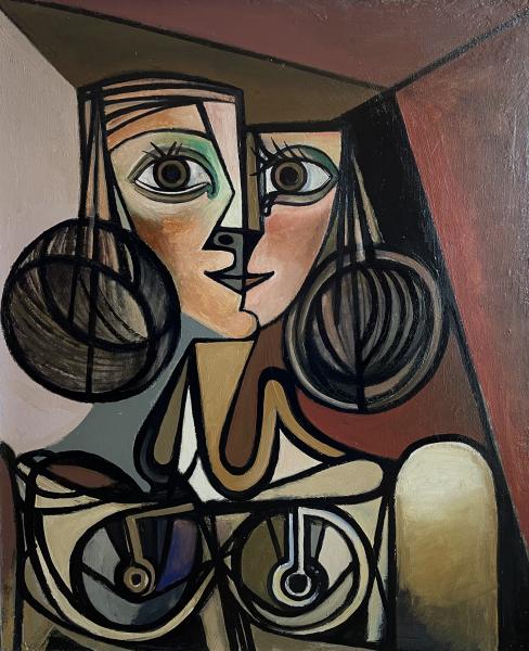Portrait de femme, couettes, 1985-1986 Georges-Henri PESCADERE