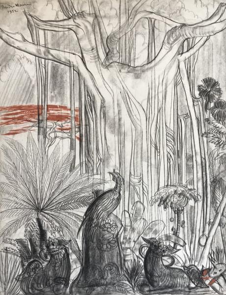 Vietnam, Paon au pied du grand arbre, 1952. André MAIRE
