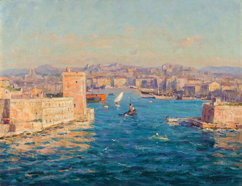 Entrée du port de Marseille Adolphe GAUSSEN