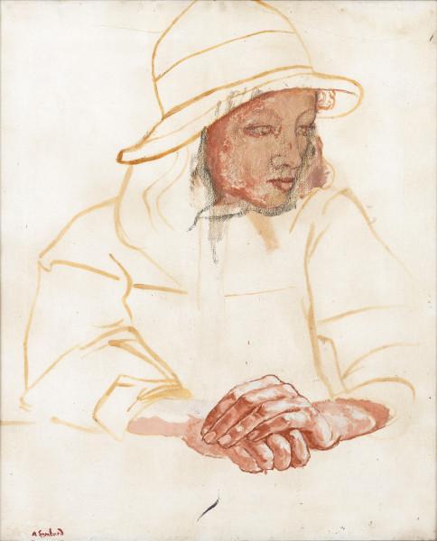 Portrait au chapeau cloche Alfred LOMBARD
