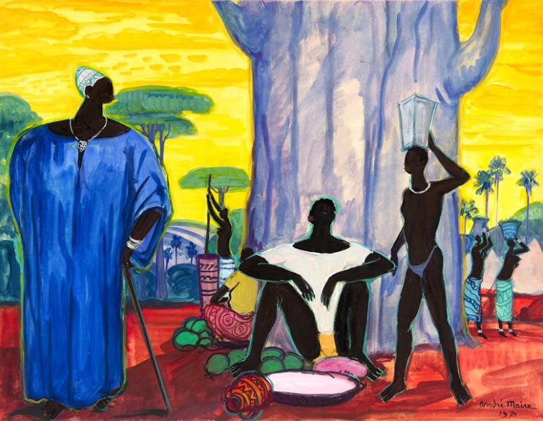 Afrique, boubou bleu, 1970 André MAIRE