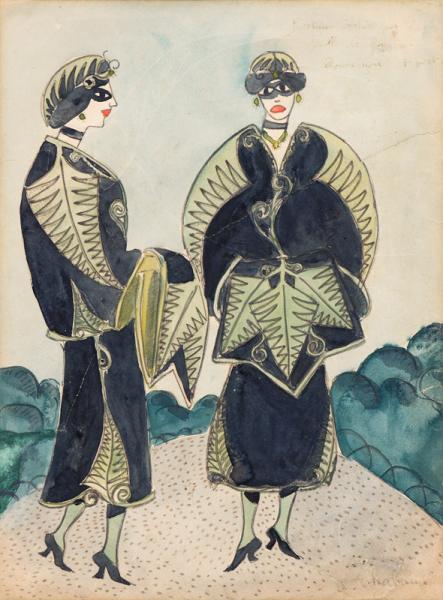 Femmes en habits de fougères, vers 1907