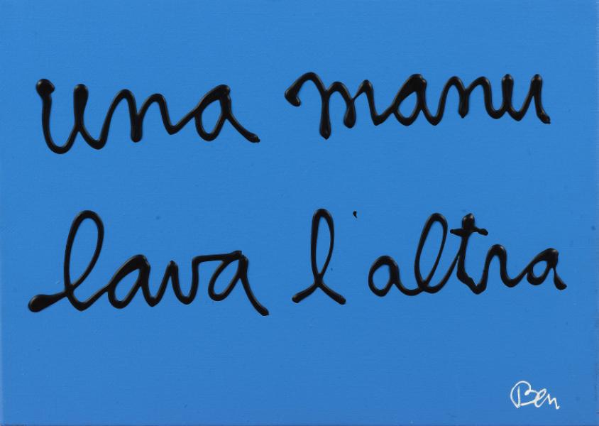 Una manu lava l'altra, 2018. BEN VAUTIER