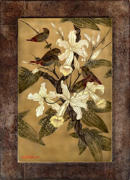 Astrilds dans les fleurs de vanille Gaston SUISSE