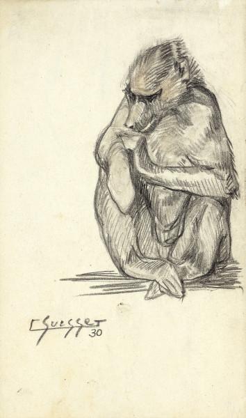 Babouin cherchant ses puces, 1930 Gaston SUISSE