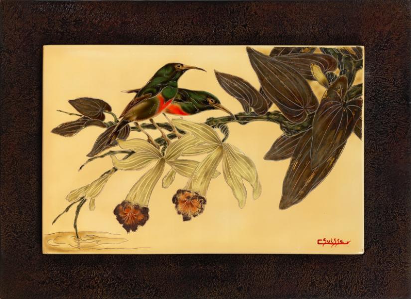 Couple de colibris dans les fleurs de vanille Gaston SUISSE