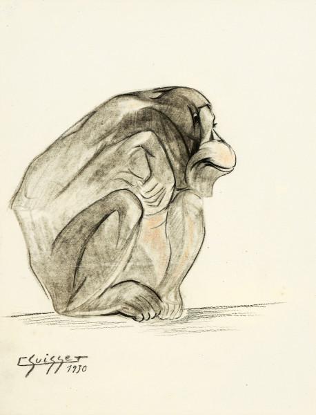Jeune gorille de profil, 1930 Gaston SUISSE