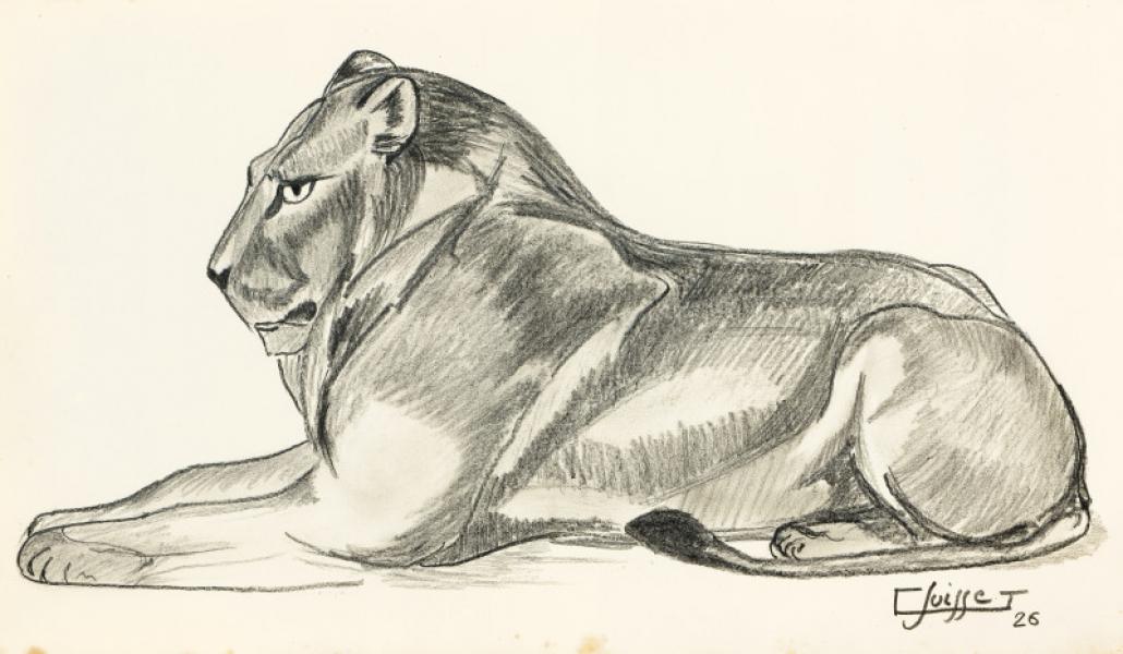 Lion couché, 1926 Gaston SUISSE