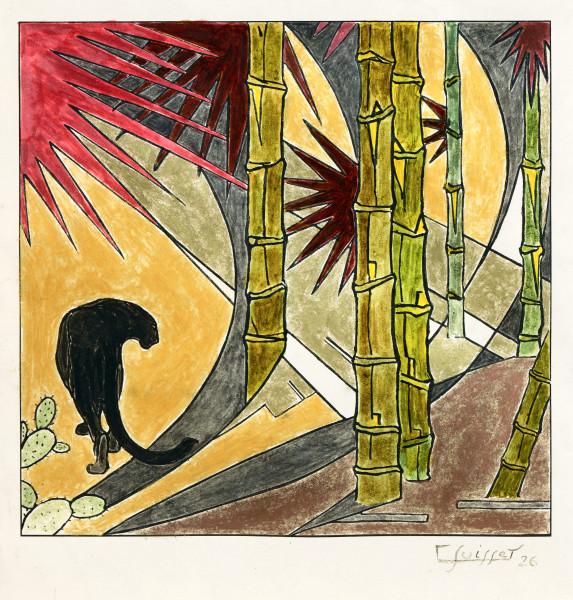 Panthère noire dans les bambous, 1926 Gaston SUISSE