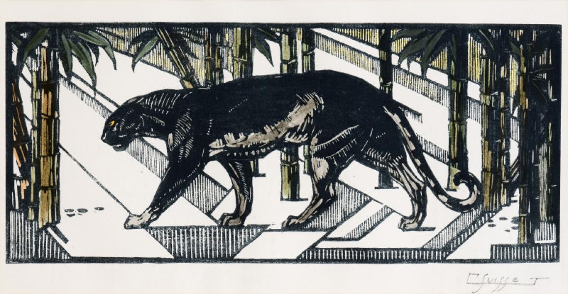 Panthère noire dans les bambous, 1927 Gaston SUISSE