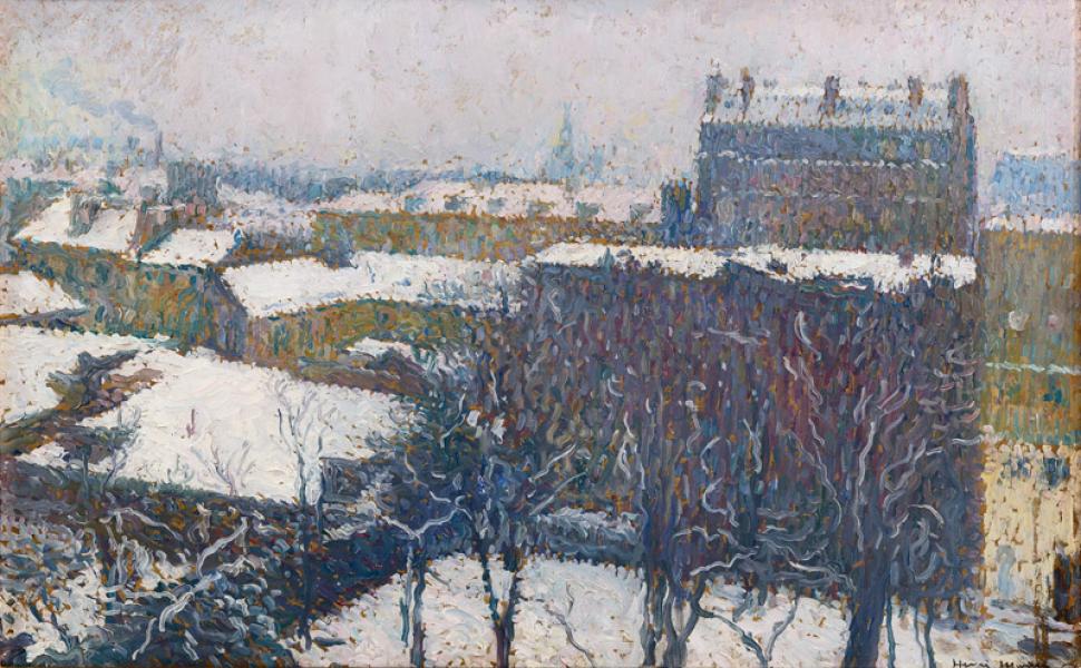 Vue depuis l'atelier du boulevard Raspail sous la neige Henri MARTIN