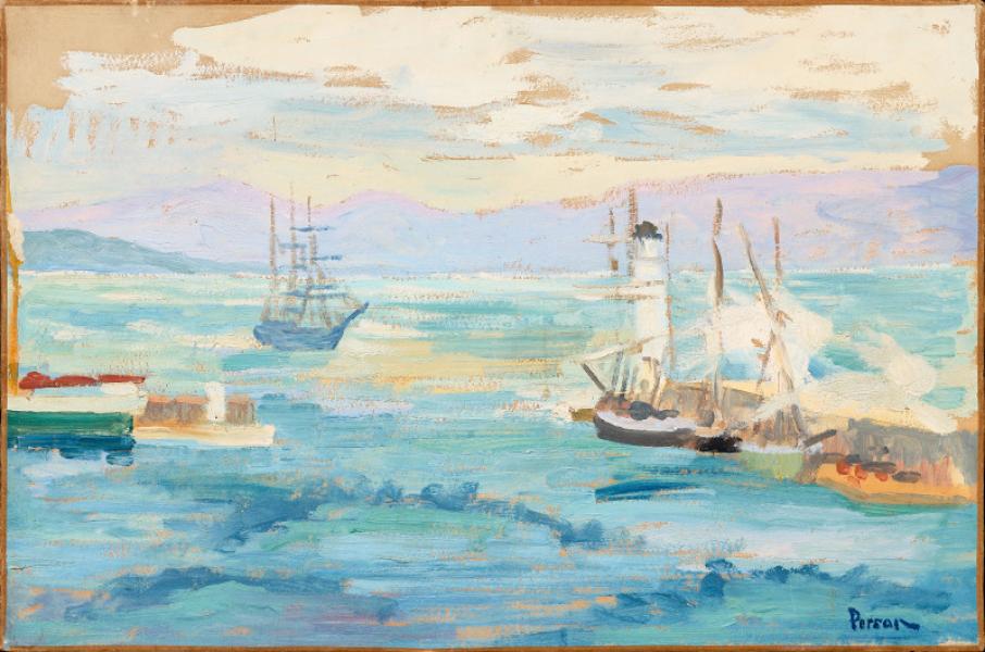 Le golfe, le phare par tempête. Henri PERSON