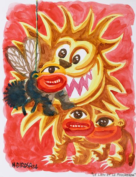 Le lion et le moucheron, 2024 Hervé DI ROSA