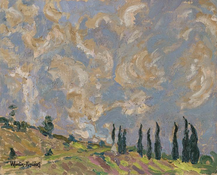 Ciel bleu et cyprès Jacques MARTIN FERRIERES