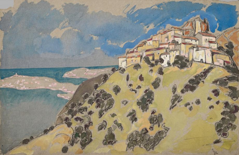 Eze, le village et la mer Jacques MARTIN FERRIERES