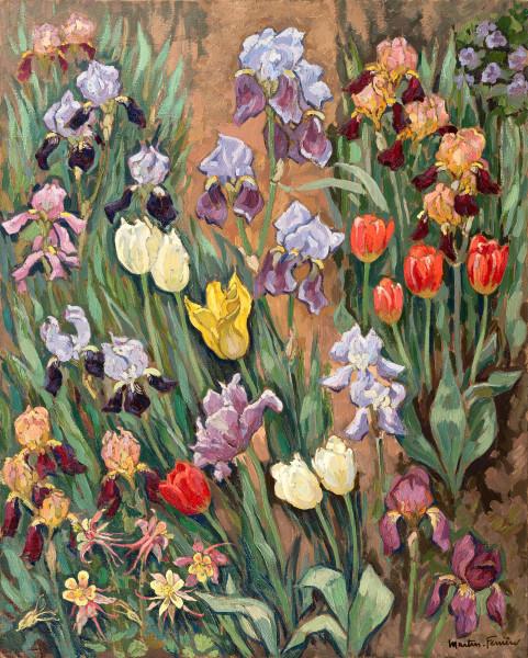 Iris et tulipes, 1962 Jacques MARTIN FERRIERES