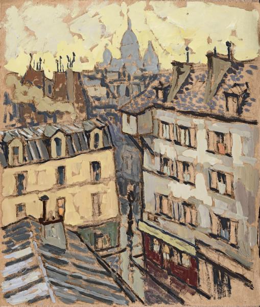 Les toits de Paris, le Sacré- Cœur en fond Jacques MARTIN FERRIERES