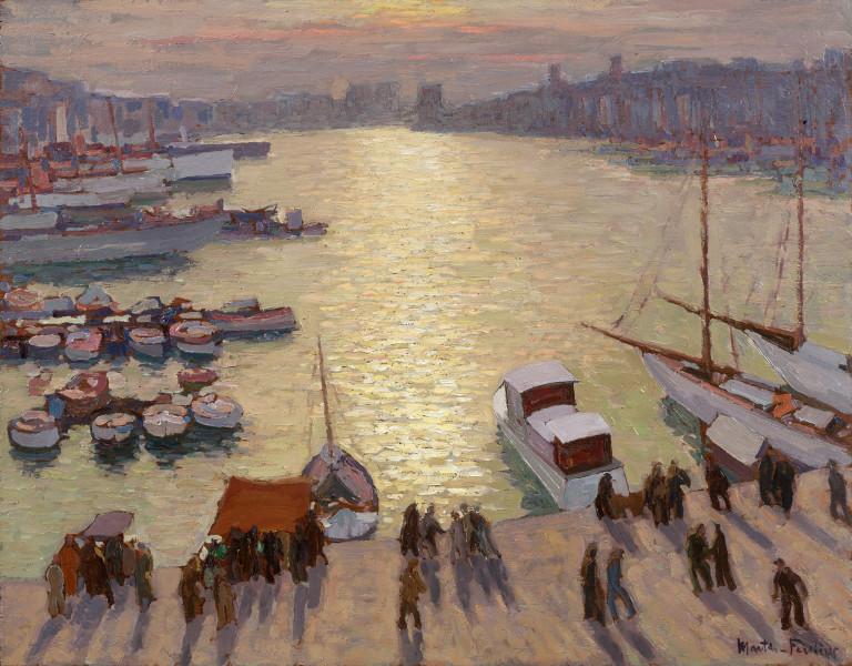 Marseille, reflets du soleil après la pluie sur le Vieux-Port, 1935 Jacques MARTIN FERRIERES