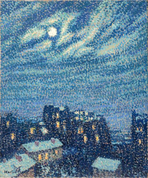 Paris, clair de lune sur la neige Jacques MARTIN FERRIERES