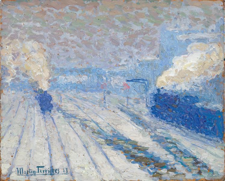 Paris, gare Montparnasse, fumées, 1918 Jacques MARTIN FERRIERES