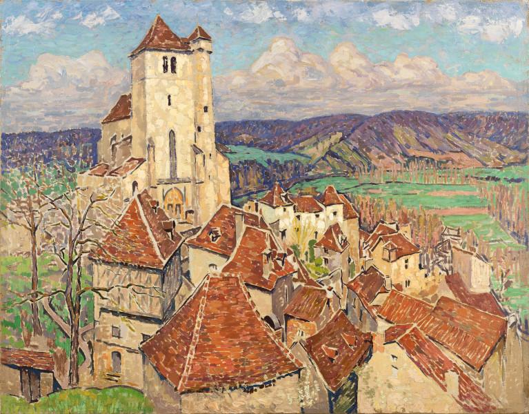 Saint Cirq Lapopie vu de la route du haut, c. 1925-30 Jacques MARTIN FERRIERES