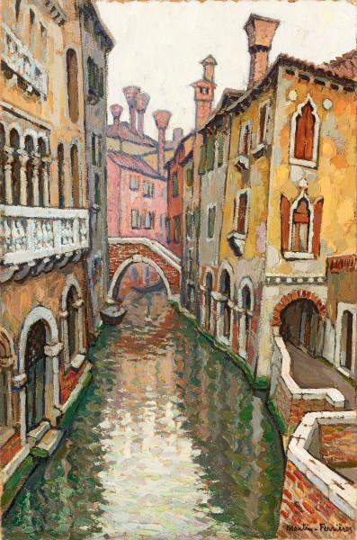 Venise, petit pont sur le rio di San Aponal, 1959 Jacques MARTIN FERRIERES