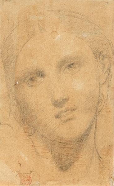 Visage de jeune fille. Etude d'après nature pour la tête de "La Source". Jean-Auguste-Dominique INGRES