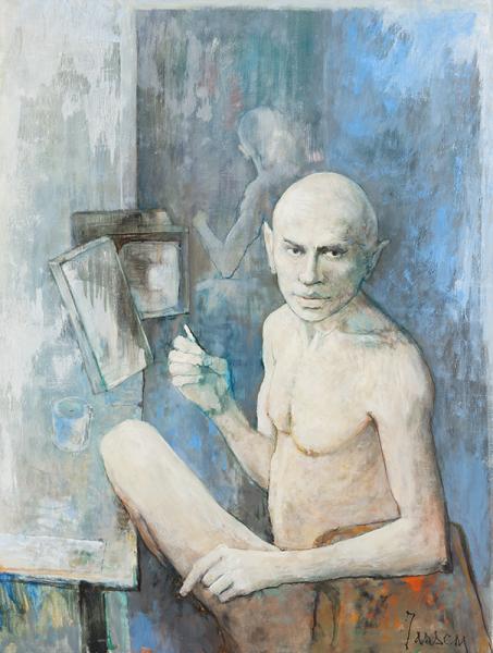 Yul Brynner dans sa loge Jean JANSEM