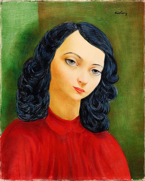 Portrait de jeune femme brune Moïse KISLING