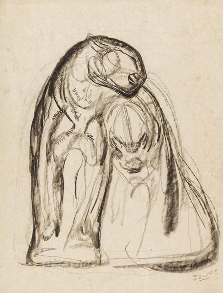 Deux panthères, esquisse Paul JOUVE