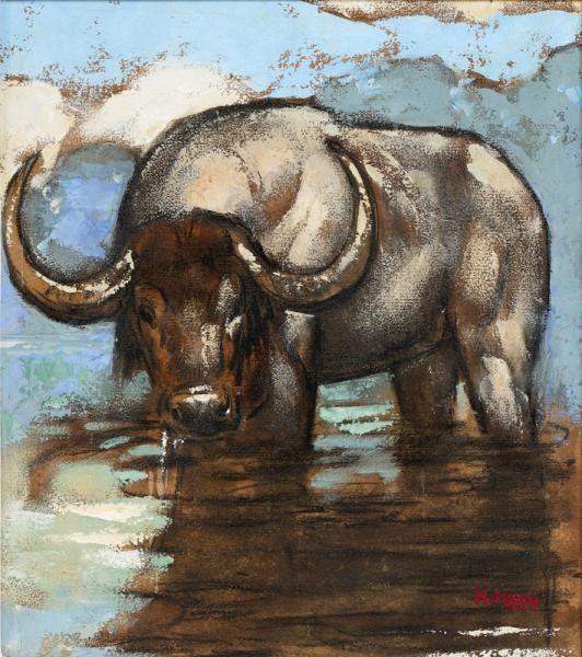 Buffle s’abreuvant, c.1923 Paul JOUVE
