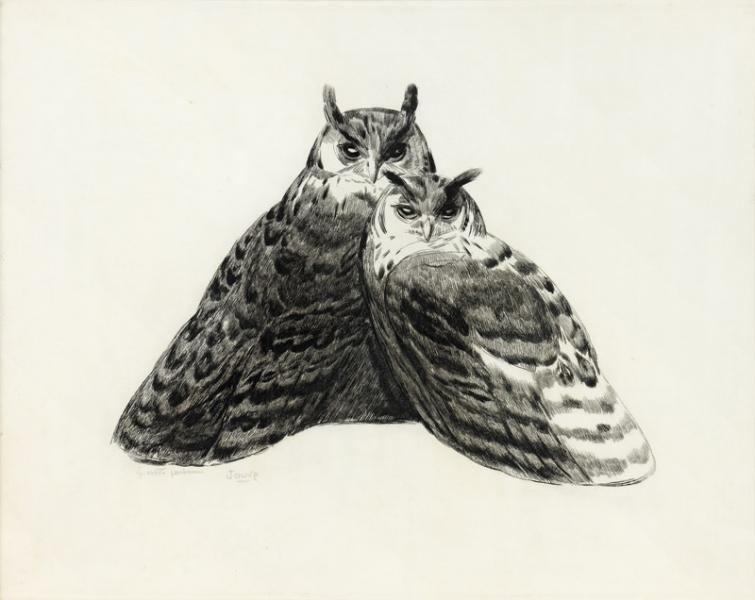 Couple de Grands Ducs, c. 1931 Paul JOUVE