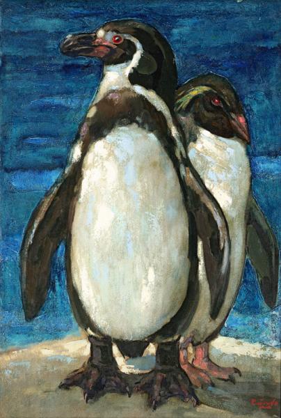 Deux pingouins l’un derrière l’autre, c. 1950 Paul JOUVE