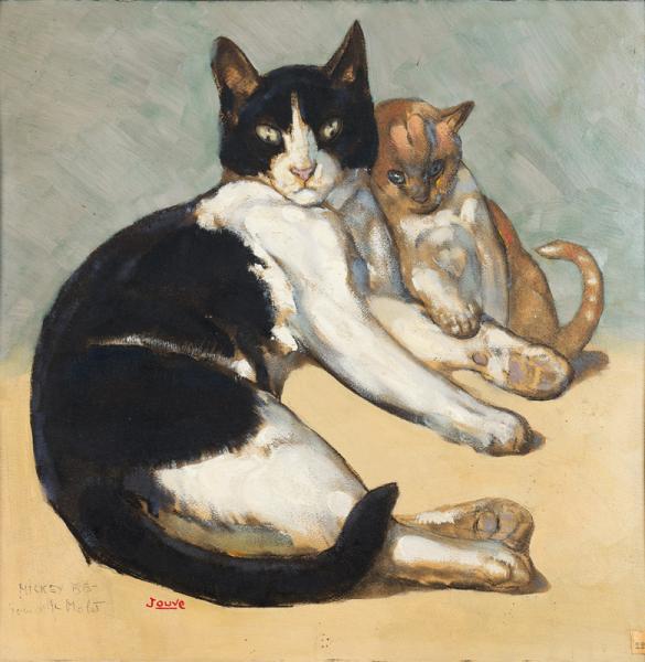 Les deux chats de l’artiste, Mickey et Baby, c. 1940 Paul JOUVE
